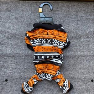 Pet Pajamas Onesie Halloween Orange Black Small Cat Dog
